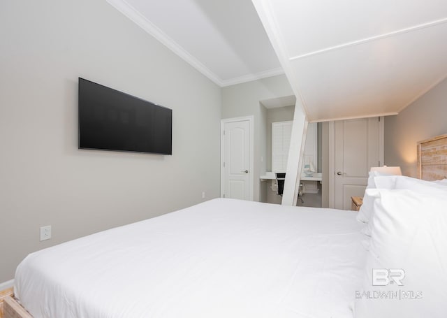 bedroom featuring ornamental molding