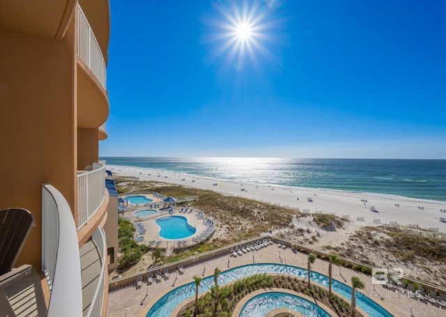 water view featuring a view of the beach