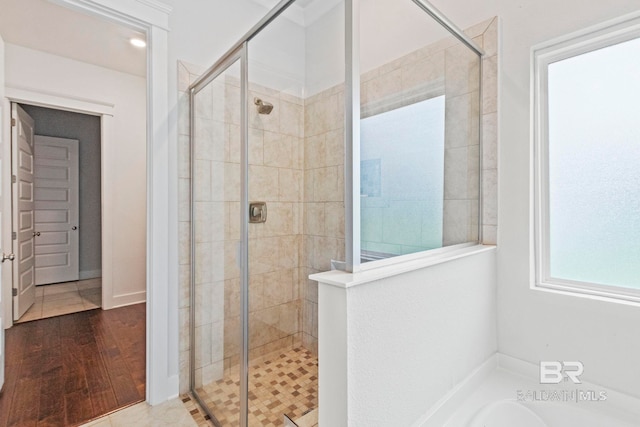 360 Nandina Loop, Fairhope, AL 36532 - bathroom with a shower stall and wood finished floors