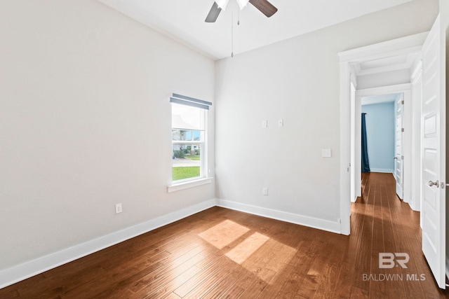360 Nandina Loop, Fairhope, AL 36532 - unfurnished room with wood finished floors, a ceiling fan, and baseboards