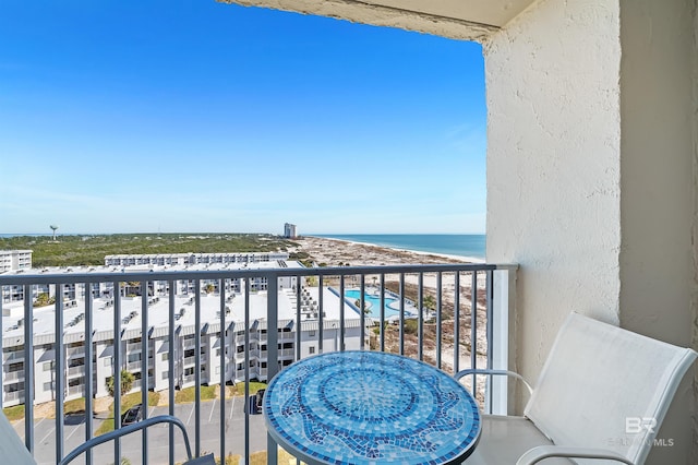 balcony with a water view