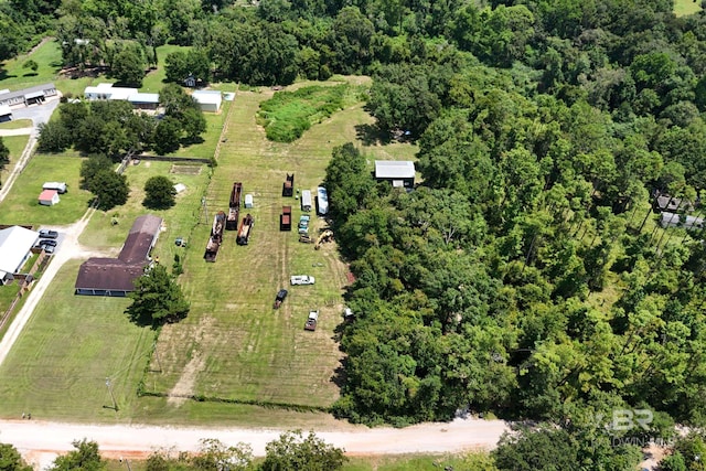 bird's eye view with a rural view