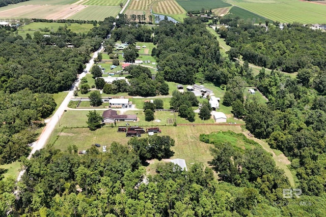 aerial view with a rural view