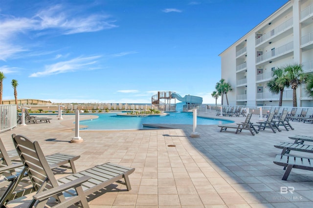 view of pool with a patio