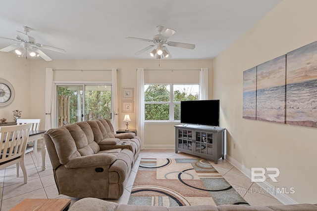 4615 Nancy Ln Unit 8, Orange Beach, AL 36561 - tiled living room with ceiling fan