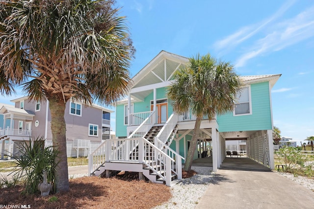 view of raised beach house