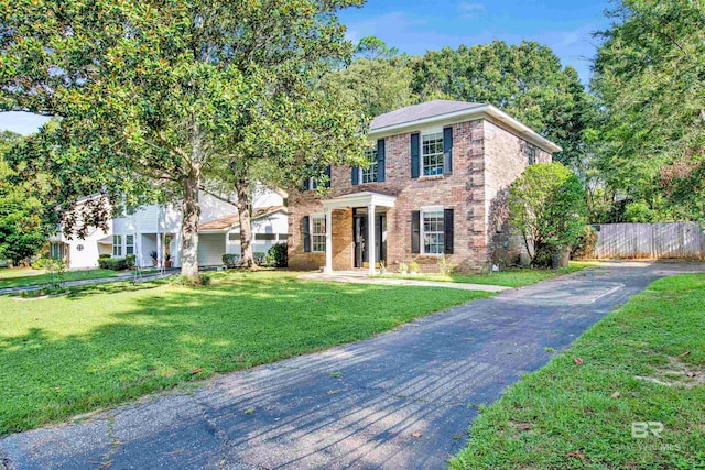 colonial house with a front yard