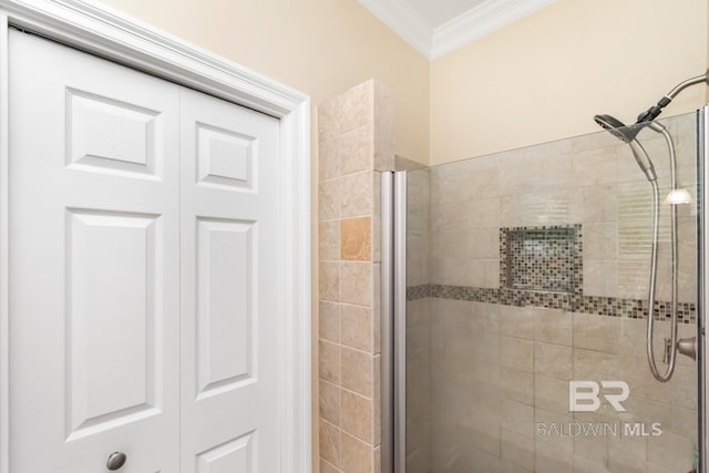 1509 Ridgeland Rd, Mobile, AL 36695 - full bath with ornamental molding and a shower stall