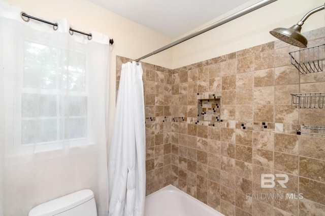 1509 Ridgeland Rd, Mobile, AL 36695 - bathroom with shower / bath combination with curtain and toilet