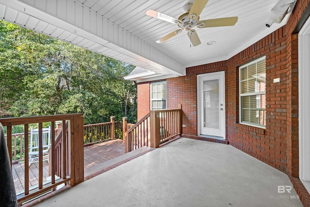 view of patio / terrace with ceiling fan