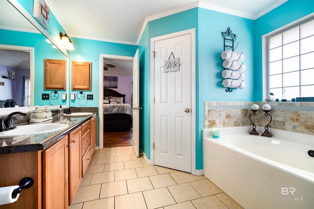 2856 W Saddlebrook Dr, Mobile, AL 36695 - bathroom with connected bathroom, a bath, tile patterned flooring, and a sink