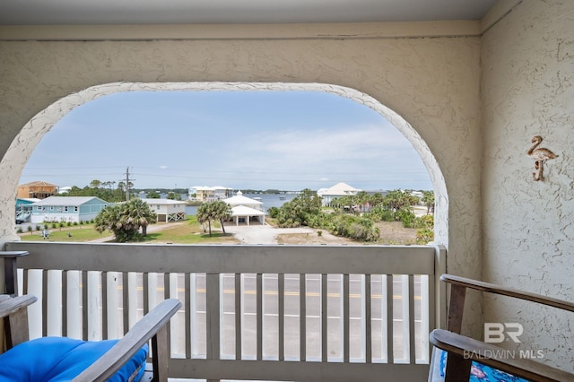 balcony with a residential view