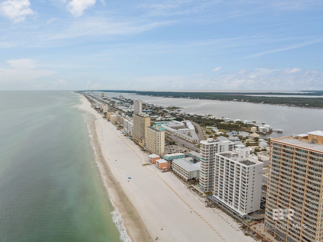 drone / aerial view of extended coastline