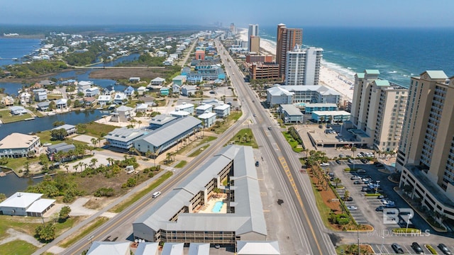view of urban area featuring a large body of water