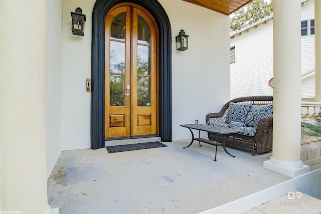 13897 Fish River Acres Cir, Foley, AL 36535 - view of exterior entry with french doors and stucco siding