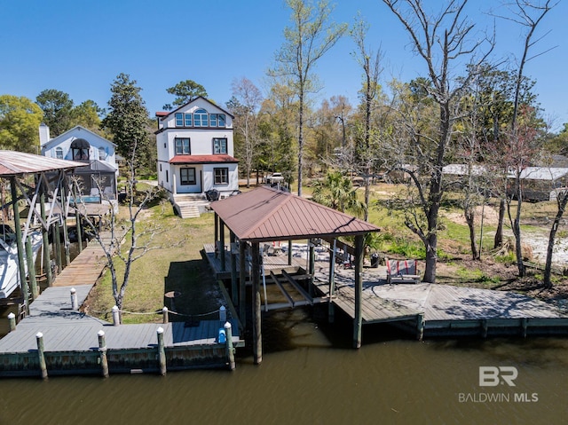 13897 Fish River Acres Cir, Foley, AL 36535 - dock area with a water view and boat lift
