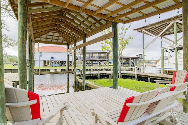 13897 Fish River Acres Cir, Foley, AL 36535 - dock featuring boat lift and a water view