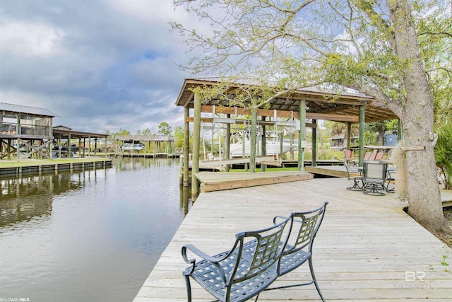 13897 Fish River Acres Cir, Foley, AL 36535 - dock featuring a water view and boat lift