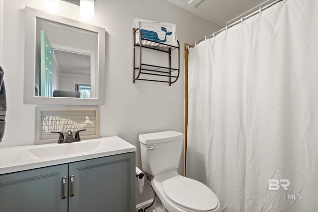 bathroom with toilet and vanity