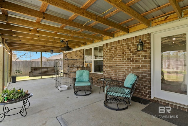 view of patio with fence