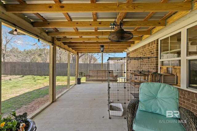 view of patio / terrace with fence