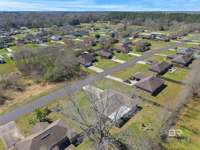 aerial view with a residential view