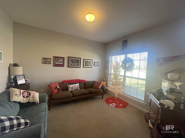 living room featuring carpet floors