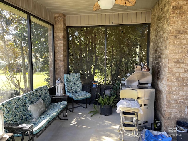 view of sunroom