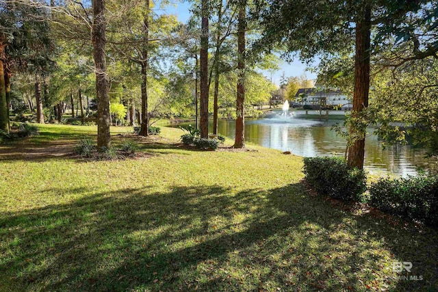 view of yard featuring a water view