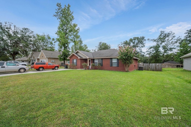 ranch-style home with a front yard