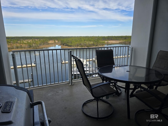 balcony with a water view