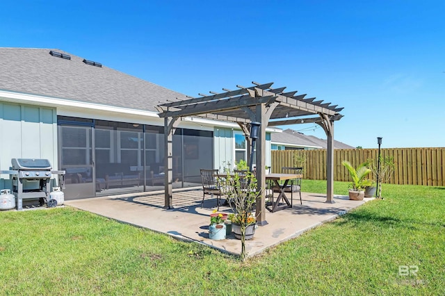 22310 Early Dawn Cir, Foley, AL 36535 - view of patio / terrace featuring a pergola, fence, and a grill