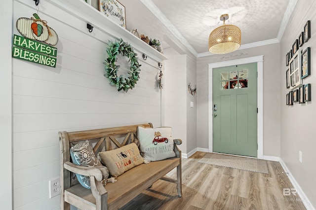 22310 Early Dawn Cir, Foley, AL 36535 - mudroom with crown molding, baseboards, and light wood-type flooring