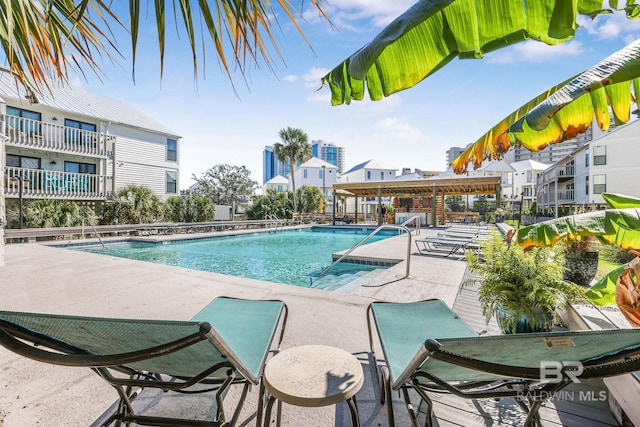 pool featuring a patio