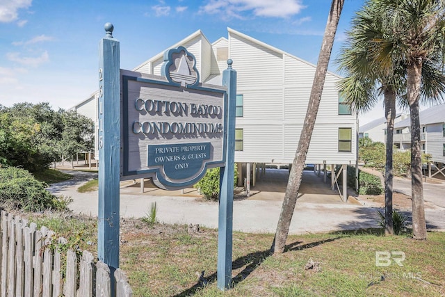 view of community sign