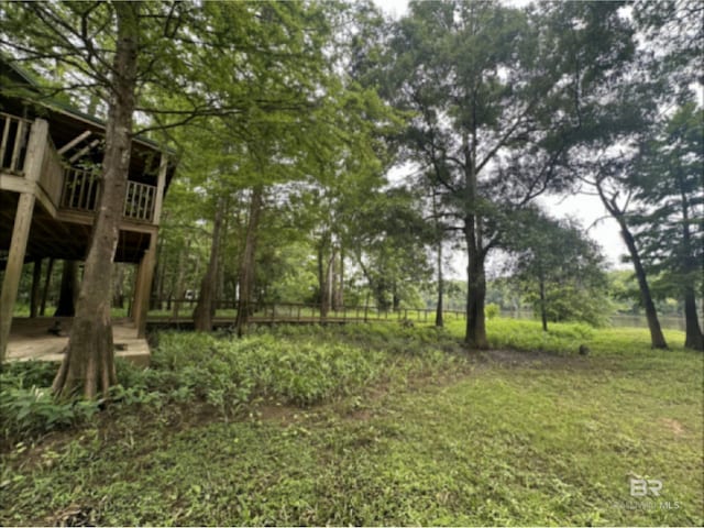 view of yard featuring a deck