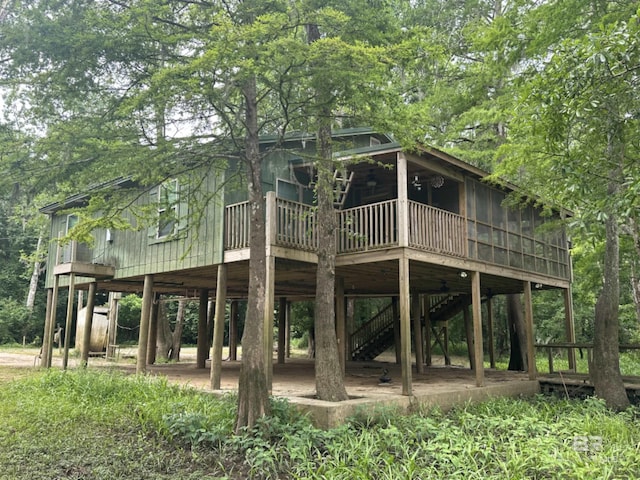 view of property's community with a wooden deck