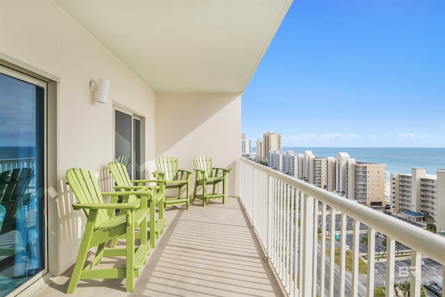 balcony with a water view