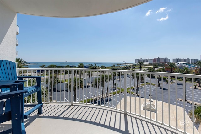 balcony with a water view