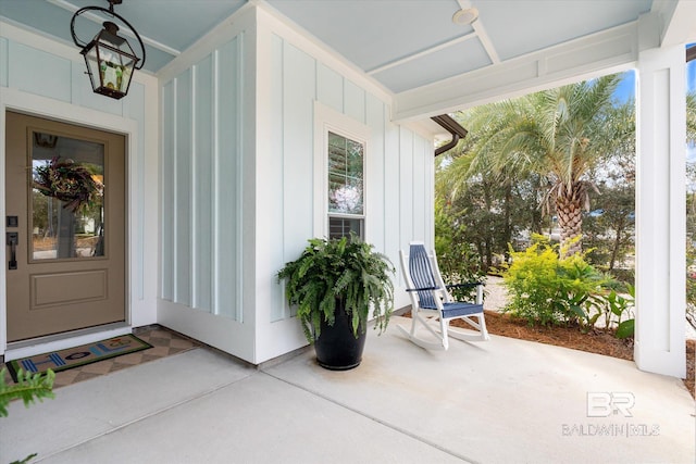 entrance to property with a porch