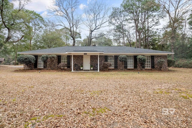 view of single story home