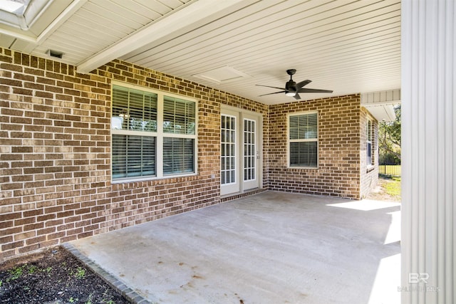 view of patio / terrace with a ceiling fan