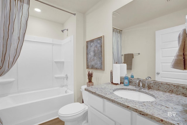 1032 Hayward Loop, Foley, AL 36535 - bathroom with vanity and shower / tub combo with curtain