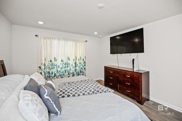 bedroom featuring light hardwood / wood-style flooring