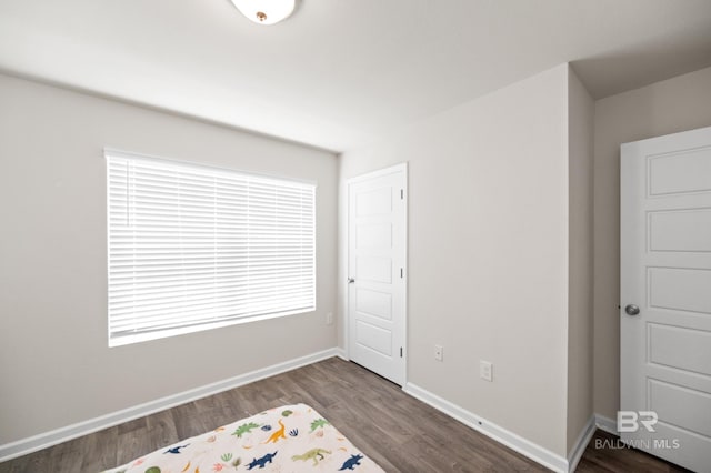 playroom with dark wood-type flooring