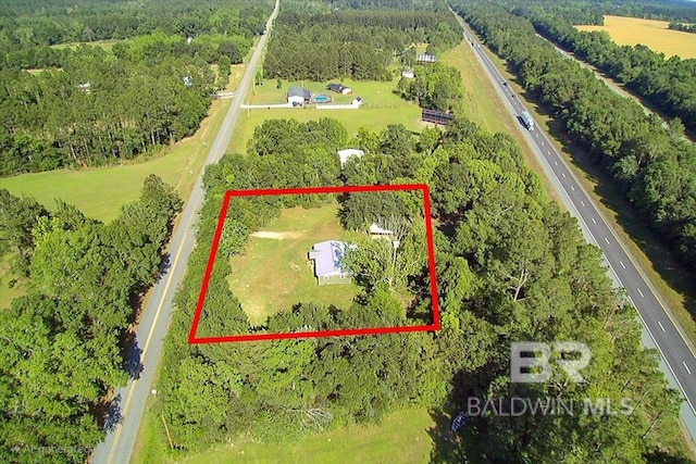 bird's eye view featuring a rural view