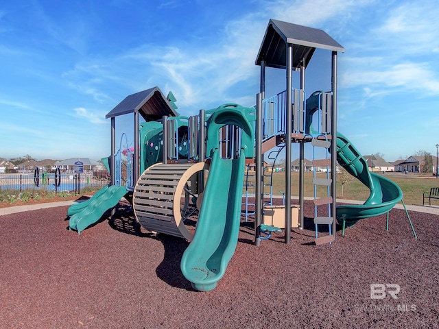 community play area with fence