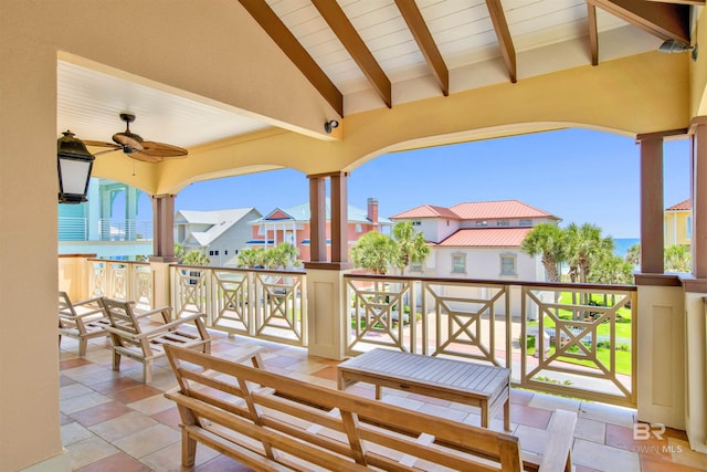 1219 Parasol Pl, Perdido Key, FL 32507 - view of patio / terrace featuring a ceiling fan and a balcony