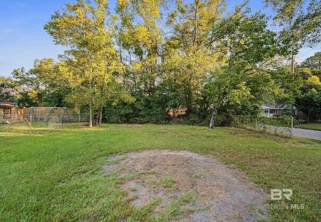 view of yard featuring a playground