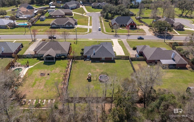 aerial view featuring a residential view